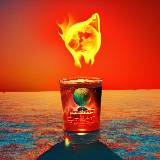 Drink of the hot fireball of life